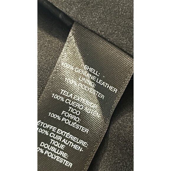 White House Black Market Black Genuine Leather Pencil Skirt Size 16 - Picture 5 of 5